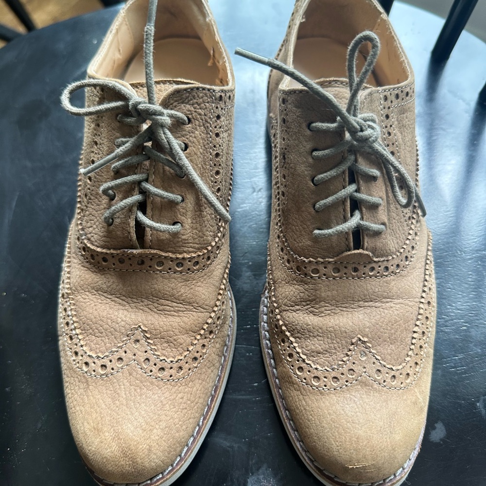 Cole Haan Tan Wingtip Oxfords Suede Leather